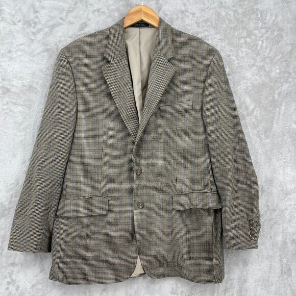 Lauren Ralph Lauren Wool Houndstooth Sport Coat Blazer Jacket Academia - Picture 1 of 14